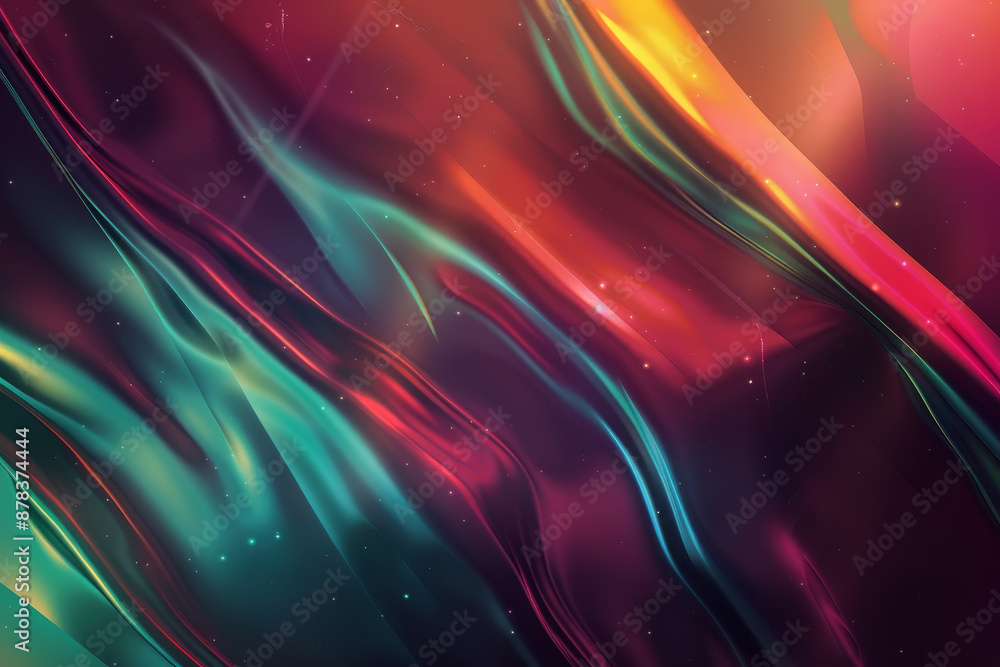 Poster A colorful, abstract background with a green and blue stripe