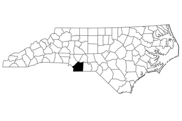 Map of union County in North Carolina state on white background. single County map highlighted by black color on North Carolina map. UNITED STATES, US