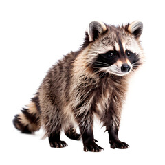 Fototapeta premium Japanese raccoon on png background, Ai Generated