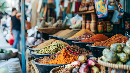 Vibrant Market: Fresh Produce, Handmade Crafts, and Souvenirs