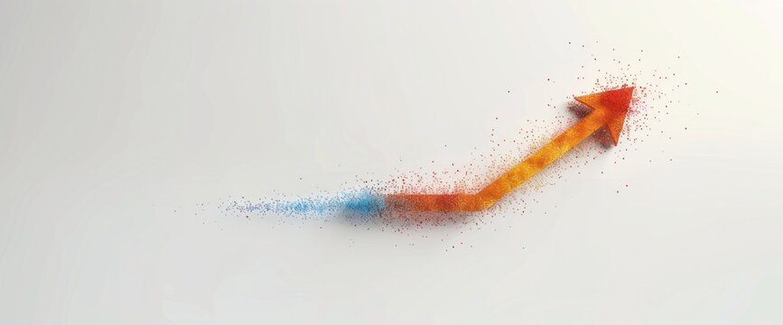 Economic data graph for advertisement, clear white background, natural lighting
