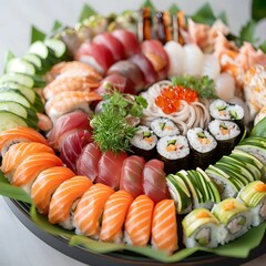 Assortment of Sushi and Rolls.