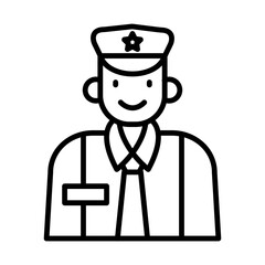 Train Conductor line icon