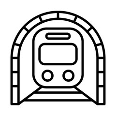 Train Tunnel line icon
