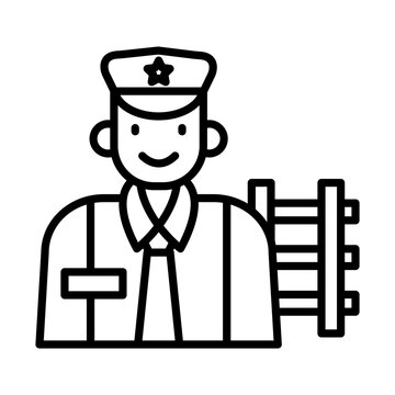 police officer standing near fence clip art preview