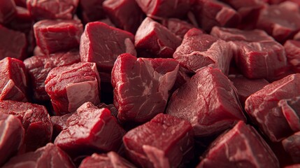 top view a lots of fresh raw beef meat, red meat