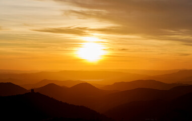 sunset over the mountains