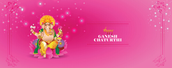 Happy ganesh chaturthi celebration banner