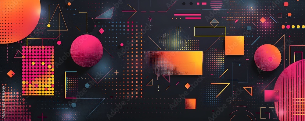 Fototapete a flat vector background with color scheme, featuring bold geometric shapes and lines for an abstrac