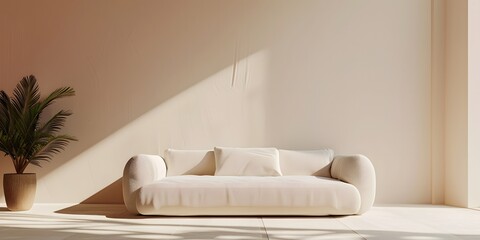 modern minimalist living room concept with comfortable luxury furniture and a unique sofa and matching accessories, modern minimalist comfortable interior