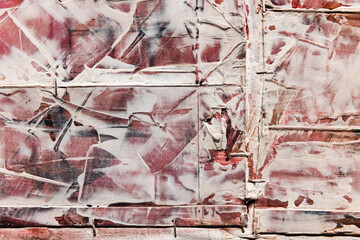 Abstract red white background with chaotic brush strokes