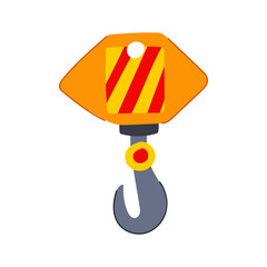 logo crane hook cartoon. industrial building, cable machine, tower load logo crane hook sign. isolated symbol vector illustration
