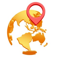 Geo mark pointer on planet earth. Navigation concept