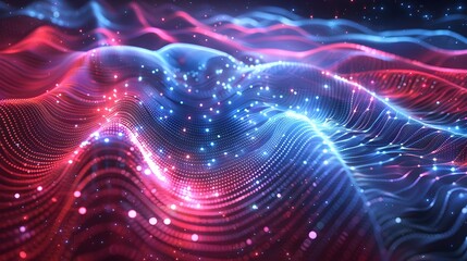 Fototapeta premium Quantum Wave-Particle Duality Intersecting Visuals for Scientific Computing Concept