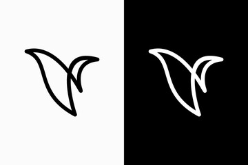 Bird Monoline Vector Logo Premium 