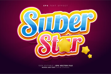 Super Star 3D Cartoon Editable Text Effect Style