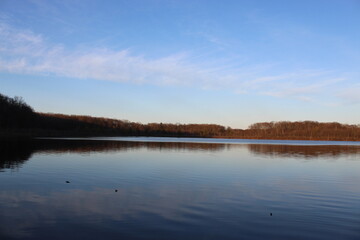 reflection of trees on the lake