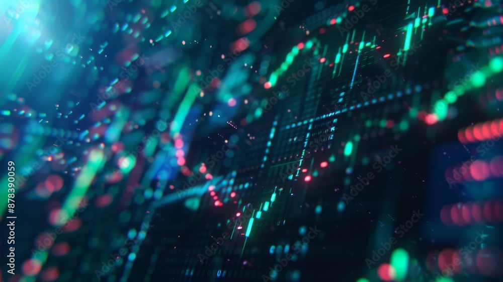 Aufkleber abstract digital background with glowing lines and data points, representing technology, finance, or