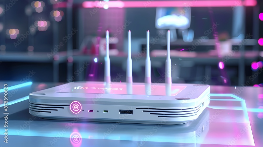 Poster cutting-edge wireless router with top-tier connectivity and security features