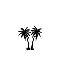 Fototapeta premium palm trees silhouette art veactor