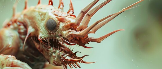 Closeup of a Spiked, Fanged Creature With a Single Eye