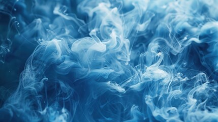 Captivating Blue Ink Swirling in Water - Abstract Patterns Close-up