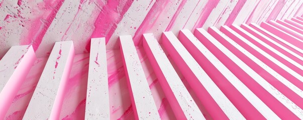 Naklejka premium Abstract pink and white striped pattern, geometric background.
