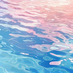 Obraz premium Abstract water surface with rippling waves in pink, blue and white tones.