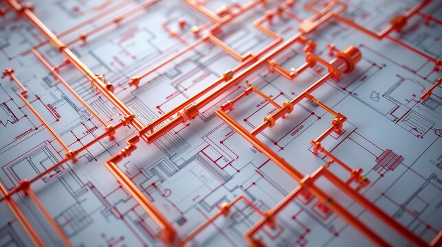 Blueprints with fire protection plans outline fire alarm locations, sprinkler systems,