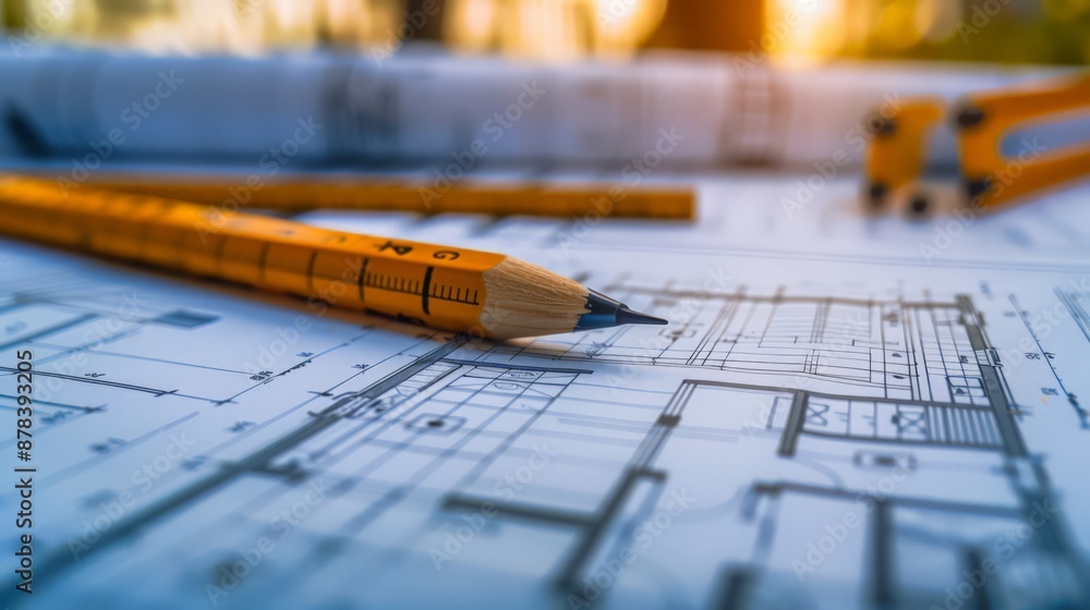 Poster blueprints with structural calculations and load-bearing capacity assessments inform foundation desi