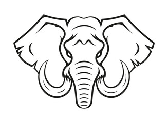 Contour illustration of elephant. 