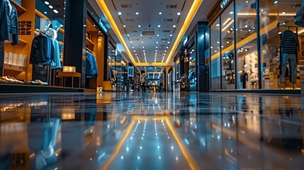 Fototapeta premium Reflective Floor in a Modern Shopping Mall