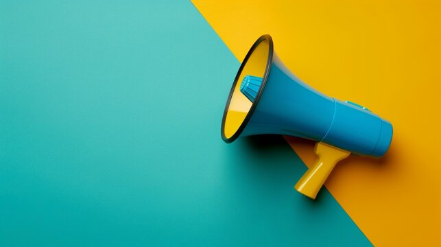 Colorful Megaphone Symbolizing Marketing And Communication On Vibrant Background