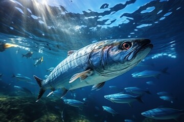 Fototapeta premium Majestic sardine swimming in Crystalline Waters