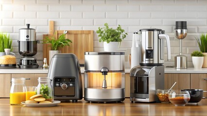 Kitchen and Home Appliances Banner. Perfect for: Home Appliance Advertisements, Kitchen Product Promotions, Household Blogs