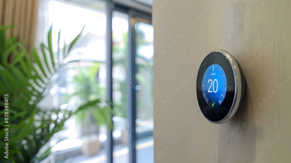 Poster innovative smart thermostat with energy-saving algorithms for home climate control