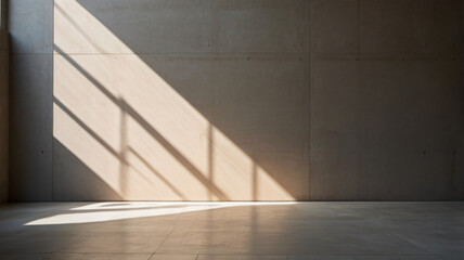 Obraz premium Minimal product placement background with shadow on wall. Creative product platform stage mockup.
