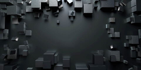 stylish abstract black background with small cubes