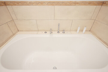 White bathtub in the bathroom