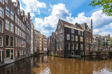 The houses located direct on the water in Vredenburgh, Amsterdam, Dutch