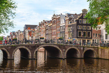 Scenery of Leidsegracht, a canal located in Amsterdam, Dutch, the Netherlands