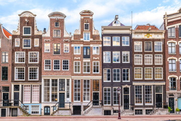 Fototapeta premium Scenery of Leidsegracht, a canal located in Amsterdam, Dutch, the Netherlands