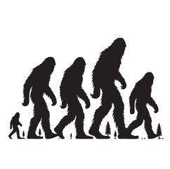 Bigfoot silhouette  Vector illustration.