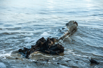 Obraz premium Marine pollution garbage on the beach