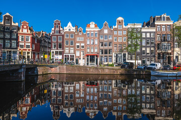 Scenery of Leidsegracht, a canal located in Amsterdam, Dutch, the Netherlands