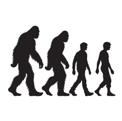Bigfoot silhouette  Vector illustration.