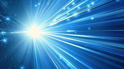 Obraz premium abstract futuristic light rays and stripes on blue background digital vector illustration for technology concept