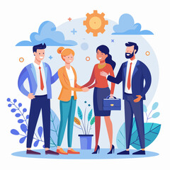 Businesspeople Shaking Hands in Agreement, Negotiation Skills for Leadership and Collaboration Success