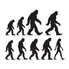 Bigfoot silhouette  Vector illustration.