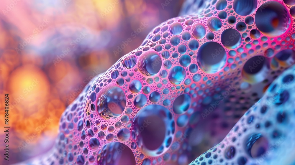 Poster abstract background with colorful bubbles. 3d rendering, 3d illustration.